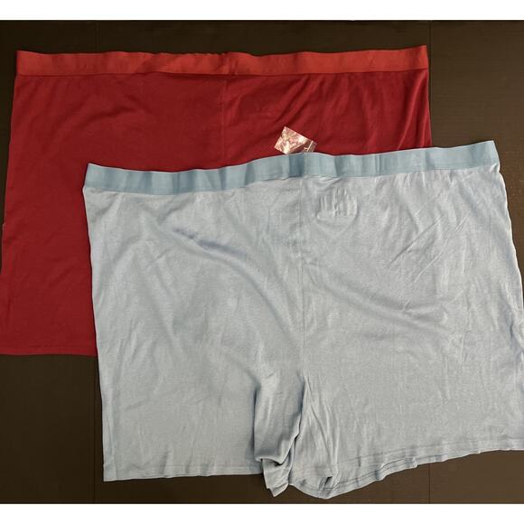 KingSize Big Plus‎ Size Mens Cotton Boxer Briefs Maroon Blue Solid 2 pairs NEW - Picture 6 of 6